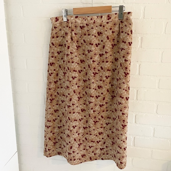 Vintage 2 pieces set skirt Blouse Button down floral print Coquette Sz 16 - Picture 7 of 11